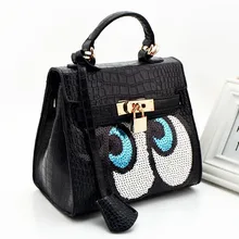 Woman Leather Designer Brand Handbag Fashion Big Eyes Women Messenger Bags Clutch Shoulder Bags High Quality Leather Bolsos