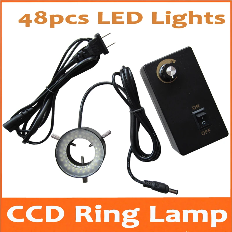 

48pcs Adjustable LED Ring Lamp White Color Light for Stereo Microscope CCD AC90-240V with Inner Diameter 30mm and Metal Fram