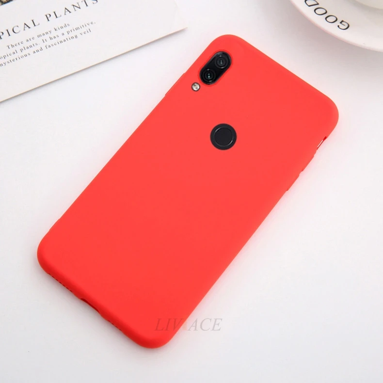 Жидкий силиконовый чехол для телефона для xiaomi redmi 7 note 7 8 pro 8T 7A redmi 6 pro mi a2 lite A3 6x a1 6a задняя крышка чехол - Цвет: red