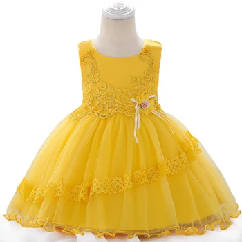 

Infant Baby Wedding Party Dress 2019 Summer Newborn Baby Girls Lace Princess Christening Dress For Baby 1 Year Birthday Dress