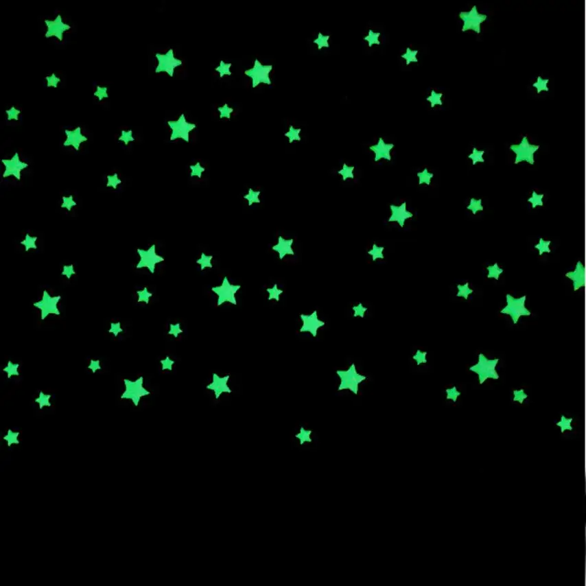 

Wall Stickers 100PC Kids Bedroom Beautiful Fluorescent Glow In The Dark Stars Wall Stickers dropshipping 18may3