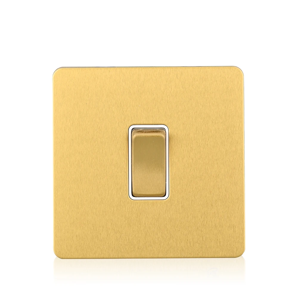 

Cognag Manufacturer golden 10A 250V 1 Gang 1 Way Wall Electric Switch stainless steel material push button