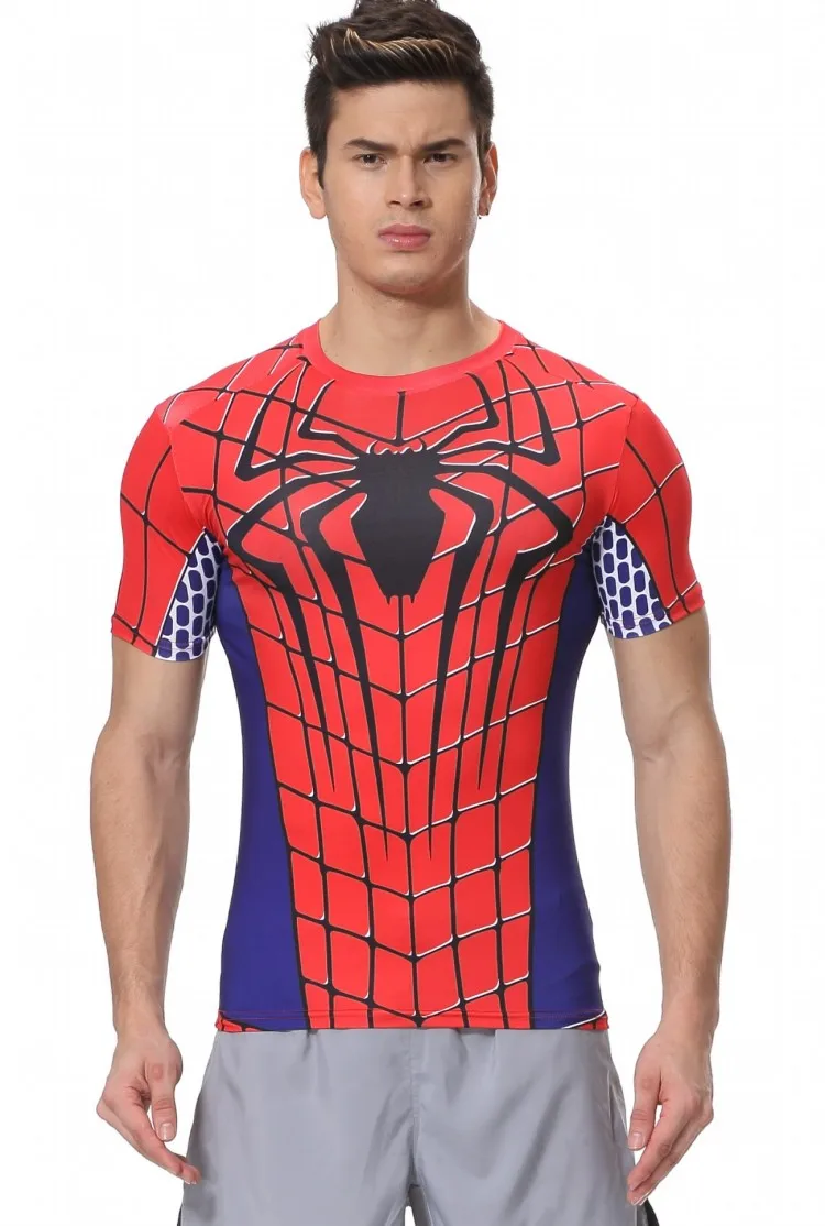 Мужская компрессионная Футболка Red Plume, кинематографическая тематика Человека-паука, Спортивная футболка для фитнеса - Цвет: Spider Man
