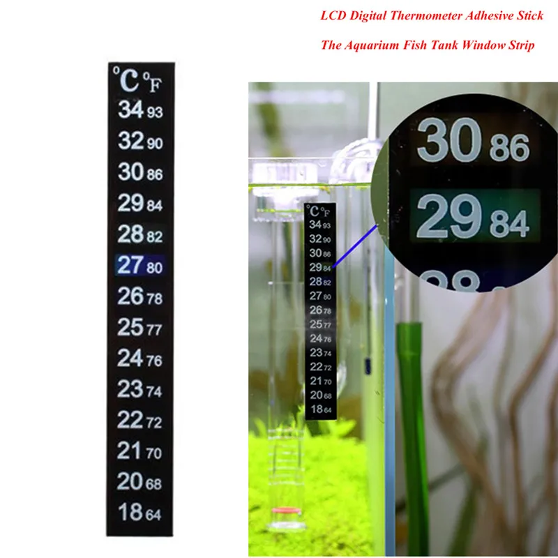 Горячая ЖК-цифровой Стик на термометре датчик температуры нагреватель стикер аквариум стекло Прямая поставка