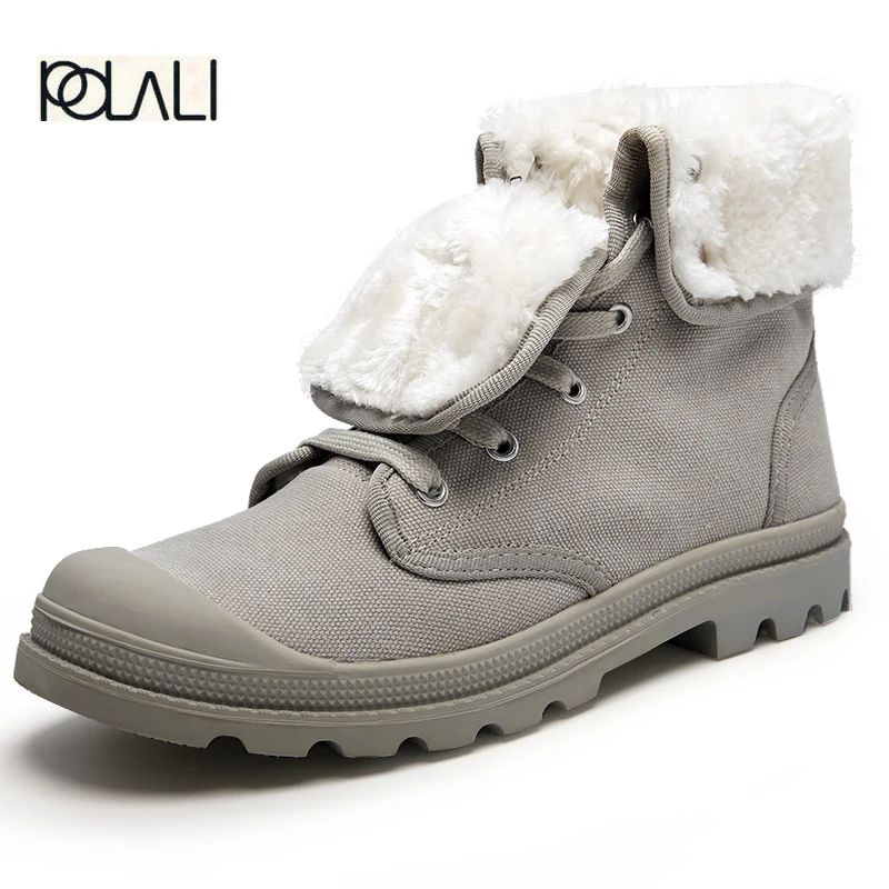 Men Motorcycle Boots Vintage Combat Boot Winter Fur 2018 New Cow Split Leather Waterproof Buckle Military Boots Men Shoes