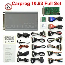 Carprog V10.93 V10.05 V8.21 adattatori completi CarProg programmatore Online per Airbag/Radio/Dash/IMMO/ECU sintonizzazione automatica del Chip ECU