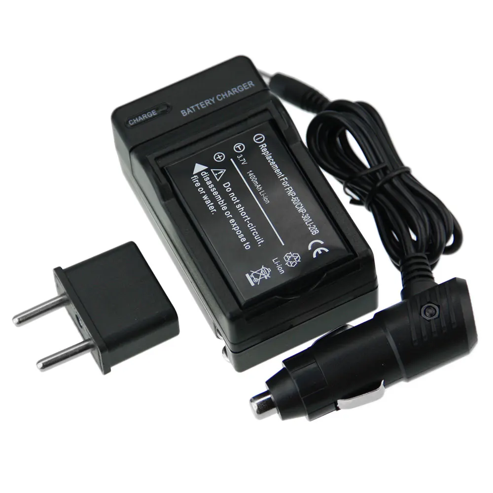1pcs Battery+Charger NP 60 NP 60 NP60 Rechargeable Camera Battery For