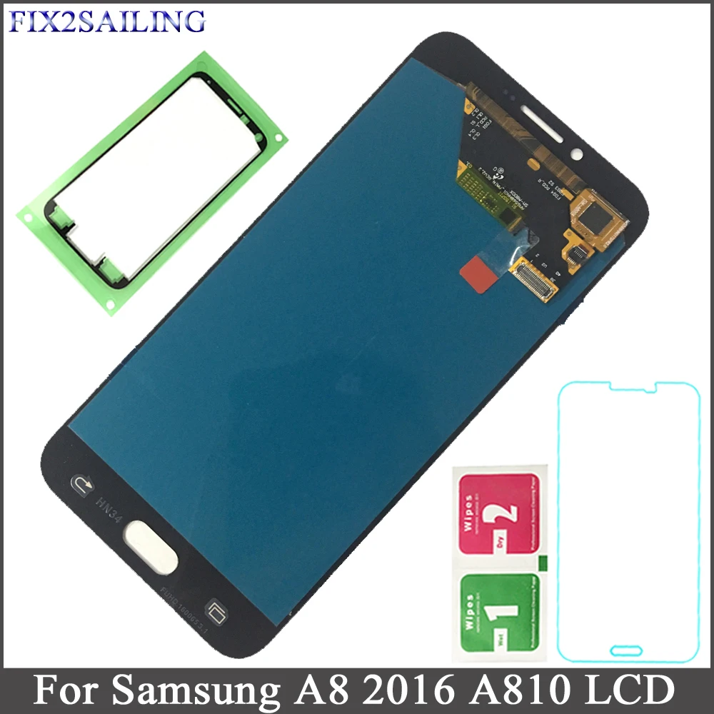 

FIX2SAILING For Samsung Galaxy A8 2016 Super Amoled LCD Display Touch Screen Digitizer Replacement For A8 2016 A8100 A810