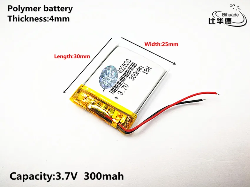 

10pcs [SD] 3.7V,300mAH,[402530] Polymer lithium ion / Li-ion battery for TOY,POWER BANK,GPS,mp3,mp4,cell phone,speaker