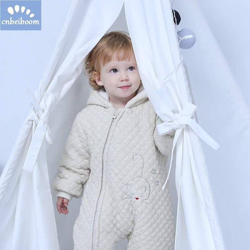 

2018 Baby Rompers Winter Thick Boys Girls Warm Infant newborn Jumpsuit Children hooded Outerwear Wear 0-24M high quality Costume