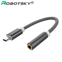 Braided USB3 1 Type C To 3 5mm Audio Cable Converter Adapter USB C 3 1