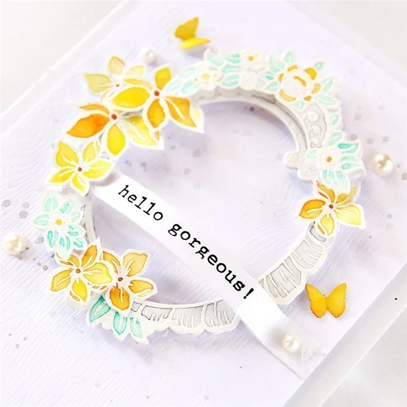 

DiyArts Wreath Dies Flowers Circle Frame Metal Cutting Dies Blossom Embossing Paper Cards Making Decorative Crafts Dies Cut New