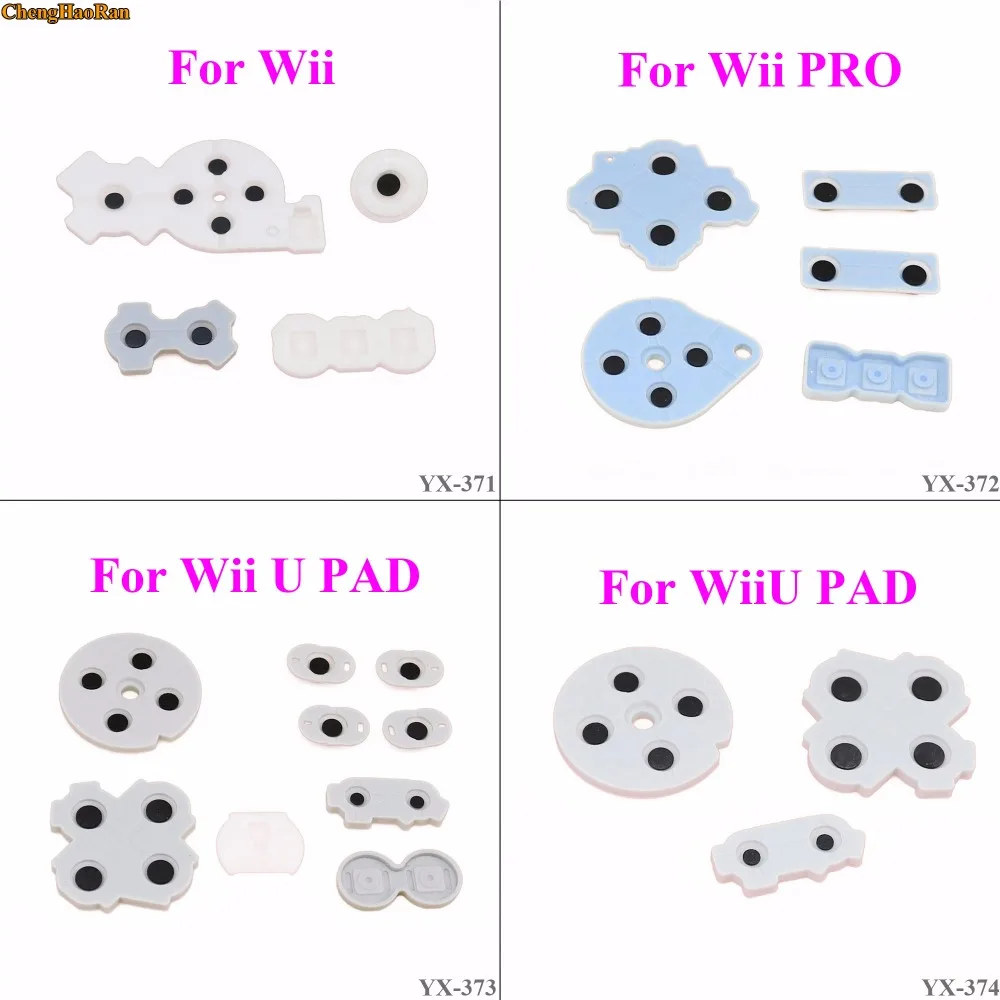 Chenghaoran 1Set Di Cuscinetti In Gomma Siliconica Di Ricambio Per Wii Pro Wiiu Gamepad Wiiu Pad Pad In Gomma Conduttiva Pulsante In Resina A B X Y