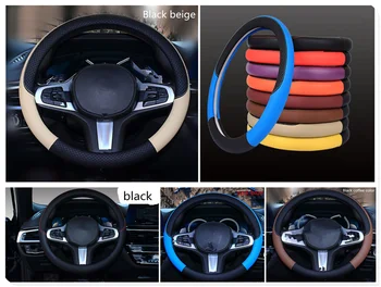 

Auto parts Leather weaving steering wheel cover 38 cm or 15 inches for BMW E46 E39 E38 E90 E60 E36 F30 F30