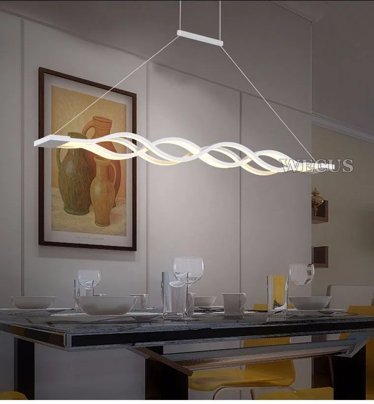 Современный подвесной светильник с волнистым дизайном для столовой, светодиодный светильник ing AC 85-260V 80 W, подвесной светильник для кухни