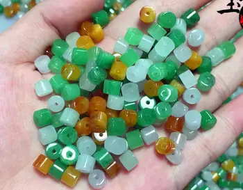 

Natural Burma a material ice species Jade Abacus bead Bashan Chui barrel bead straight tube Bead Ping Zhu diy