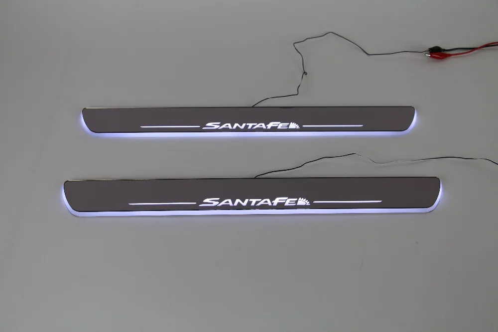 WOOBEST водонепроницаемый ультратонкий акриловый светодиодный порог для hyundai IX45 Santa Fe 2013-15, светодиодный скользящий дверной накладка, дорожка светильник