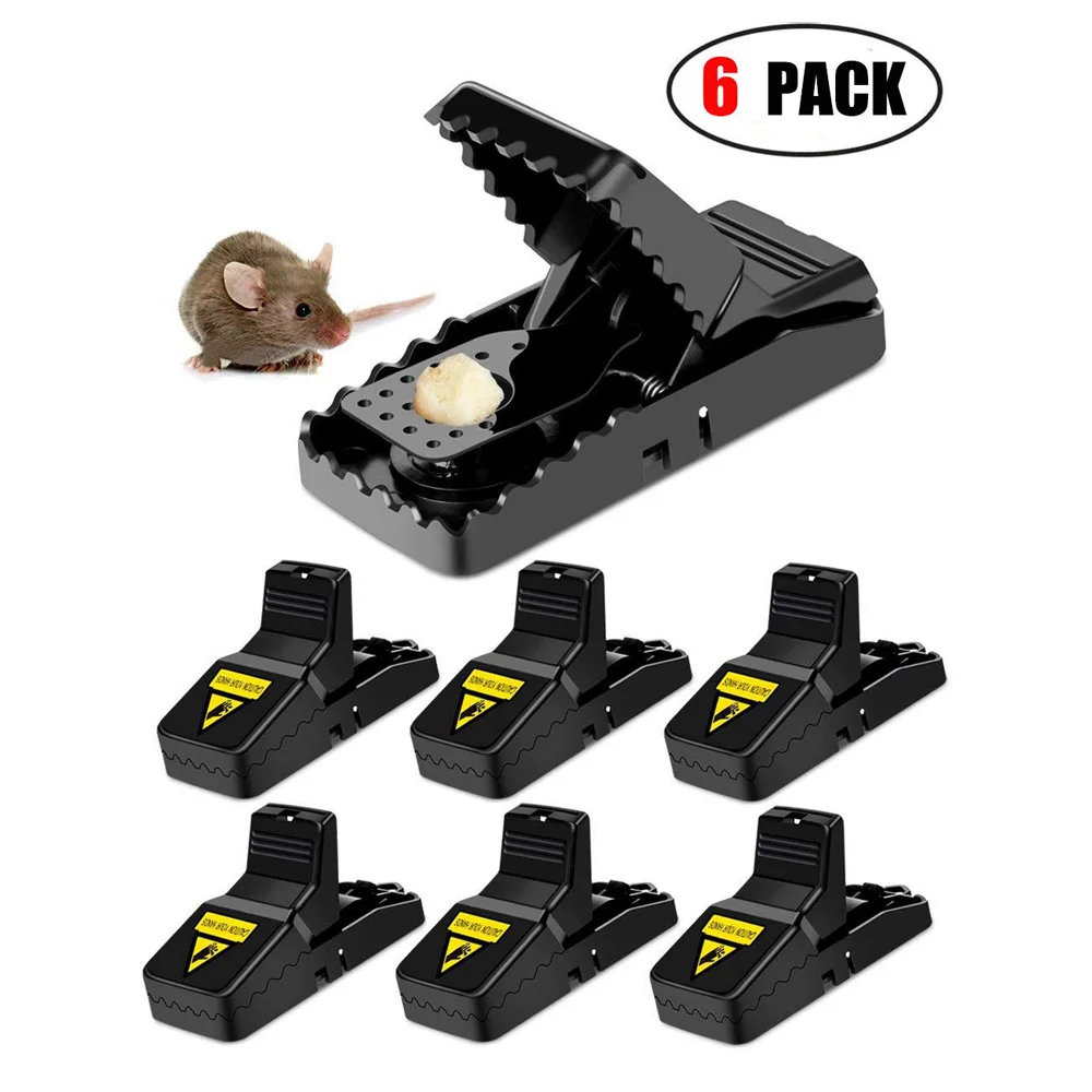 

6Pcs Powerful Mouse Trap Samll Mice Snap Quick Kill Traps Reusable Sensitive Rodent Rat Catcher for Kitchen Bedroom Farm Garden