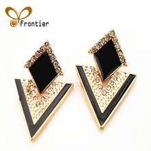 Big Black Stud Earrings For Women Cute Gold Earings Fashion Jewelry 2017 Dropshipping Punk Gothic earing