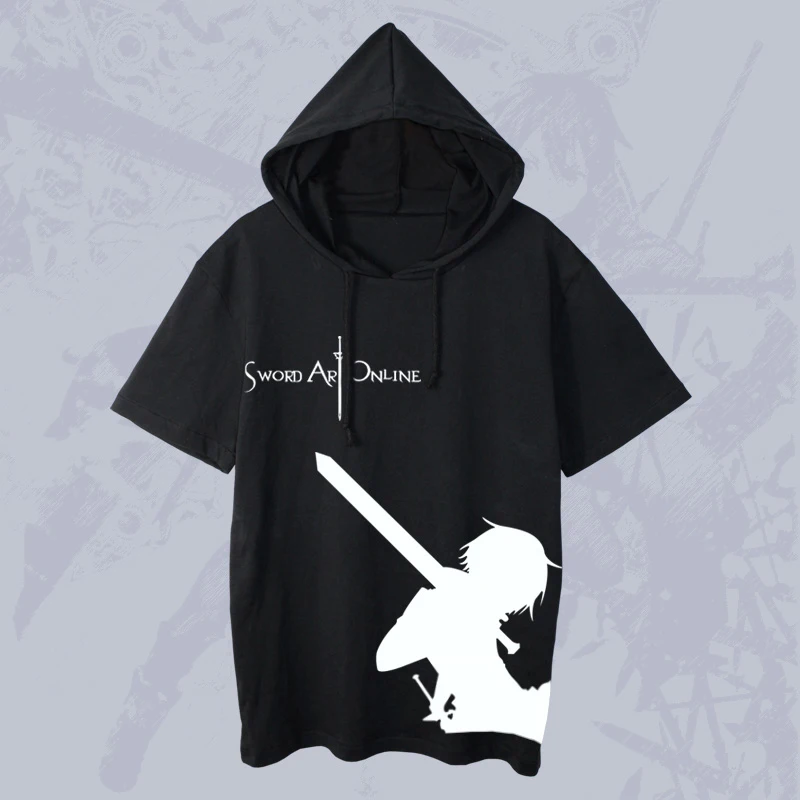 Повседневные мужские футболки для косплея SAO Asuna Kazuto аниме меч арт онлайн и