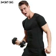 Новые мужские быстросохнущие футболки для бега с коротким рукавом и круглым вырезом, Мужские дышащие спортивные футболки для фитнеса ZL29