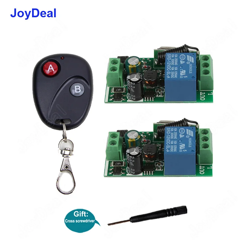 

433Mhz Wireless RF Remote Control Switch AC 110V 220V 1CH Relay Receiver Module & 433 Mhz Transmitter Smart Led Light Switch DIY