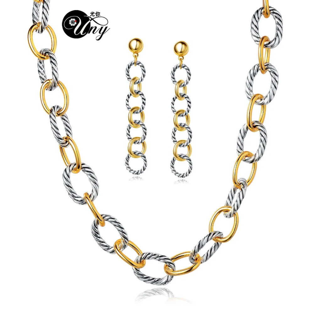 UNY Jewelries Sets Fashion David 2 tone Plated Jewelry Set Unique Antique Jewelries Sets Wedding Jewelry Set Christmas present UNY Jewelries Sets Fashion David 2 tone Plated Jewelry Set Unique Antique Jewelries Sets Wedding Jewelry Set Christmas present