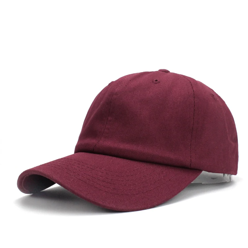 Черные и темно-красные туфли Кепки одноцветное Цвет Бейсбол Кепки Snapback хлопок Casquette Шапки установлены Повседневное Gorras хип-хоп папа Шапки для Для мужчин для женщин - Цвет: Wine