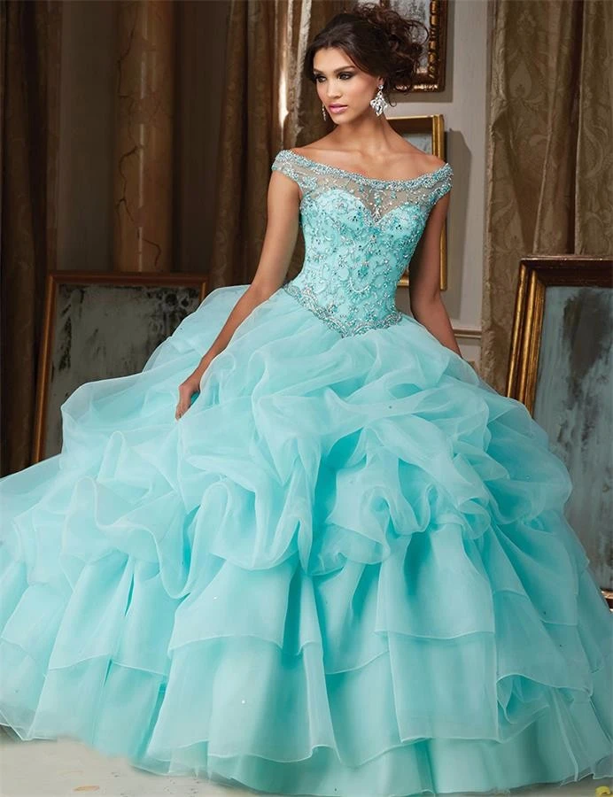 Aqua dresses for 15 clearance