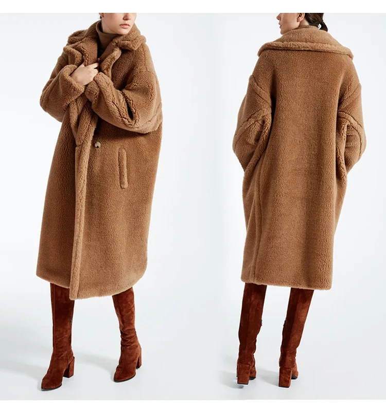 Женская меховая куртка, Осень-зима, новинка, утолщенное пальто из искусственного меха, большие размеры, MS, длинное меховое пальто, модные женские пальто из овечьей шерсти 1771