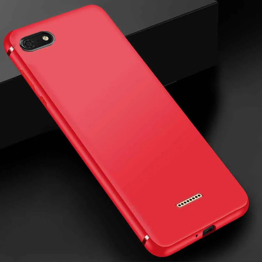 JFVNSUN для Xiaomi Redmi 6A чехол 2 ГБ+ 16 Гб 5,4" конфетный цвет, матовый мягкий защитный силиконовый из ТПУ чехол для Xiaomi Redmi 6A чехол - Цвет: red