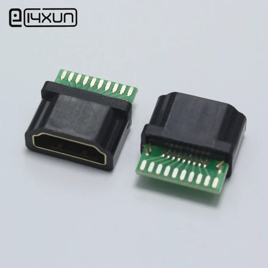 EClyxun 1 шт. позолоченный HDMI тип А Стандартный гнездовой разъем с печатной платой 19P