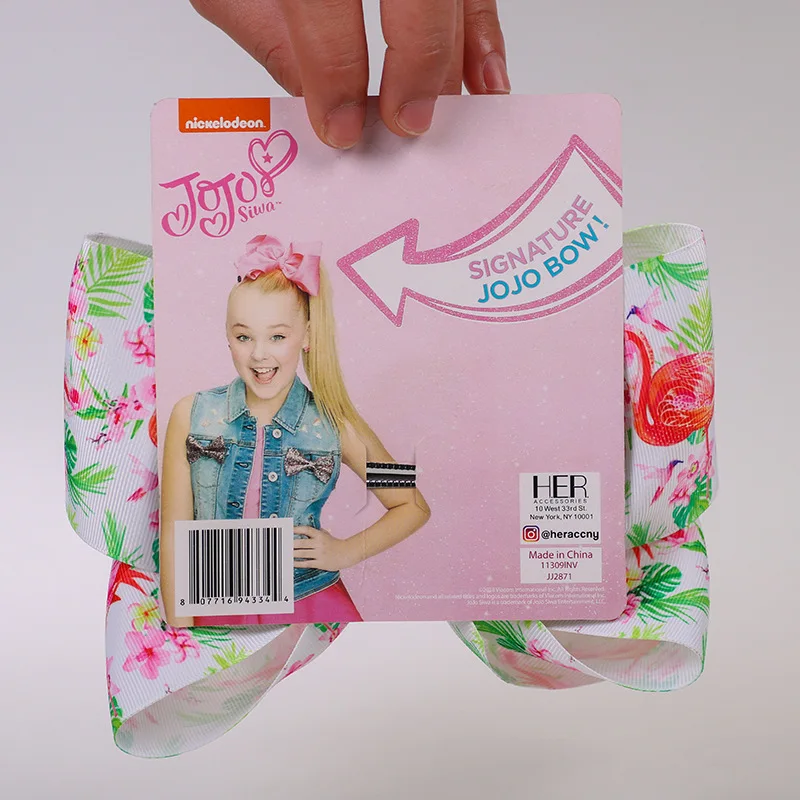 JOJO Siwa повязка для волос с бантом маленьких девочек яркая Поплиновая лента со