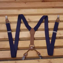 Модный эластичный пояс на подтяжках с четырьмя зажимами для мужчин и женщин, регулируемый зажим, прочность без коробки, 1 шт., 10 см X 2,5 см