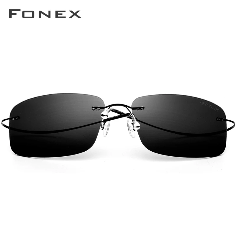 FONEX Мужские солнцезащитные очки без оправы из титанового сплава ультралегкие