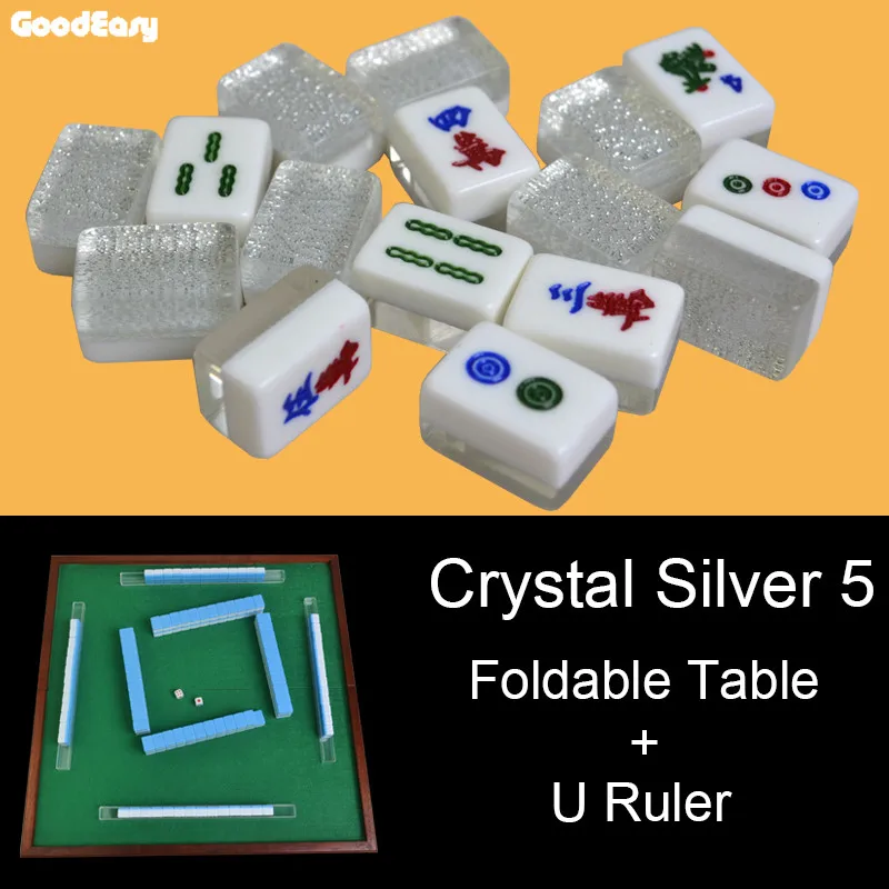 

Hot Sell High Quality Traveling Mini Melamine Mahjong Set with Foldable Table with U Ruler Funny Family Table Board Game