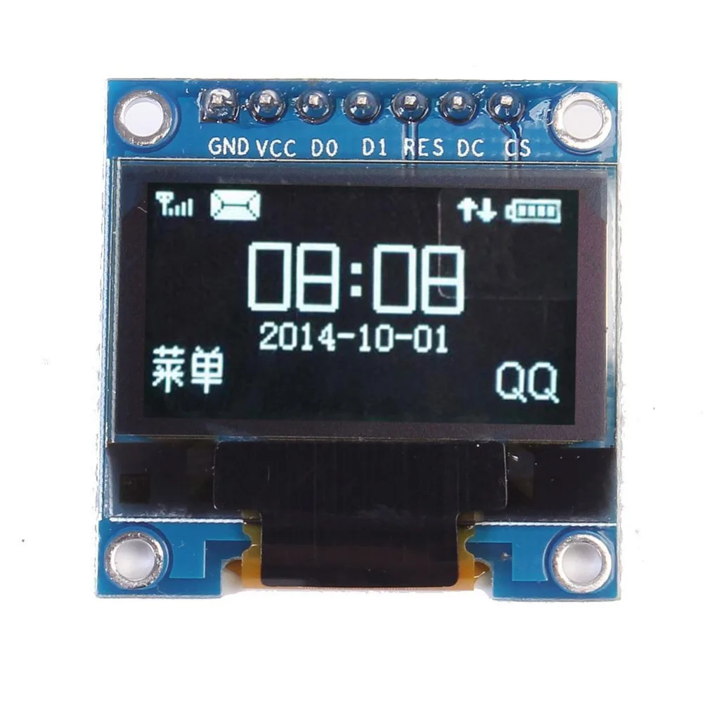 

WeiKdez 5pcs/lot 0.96 inch White OLED Module SSD1306 Drive IC 128*64 IIC/SPI Interface 7 PIN