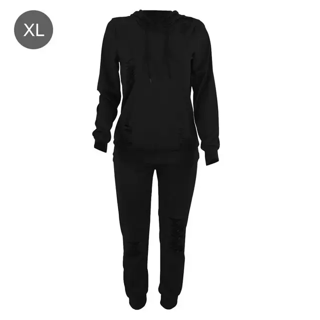 Cheap Women's Fashion Autumn And Winter Solid Color Sports Burnt Hooded Suit Two-Piece Suit 2019 WOMAN Swearshirt Solid Casual Pocket Cheap Women's Fashion Autumn And Winter Solid Color Sports Burnt Hooded Suit Two-Piece Suit 2019 WOMAN Swearshirt Solid Casual Pocket