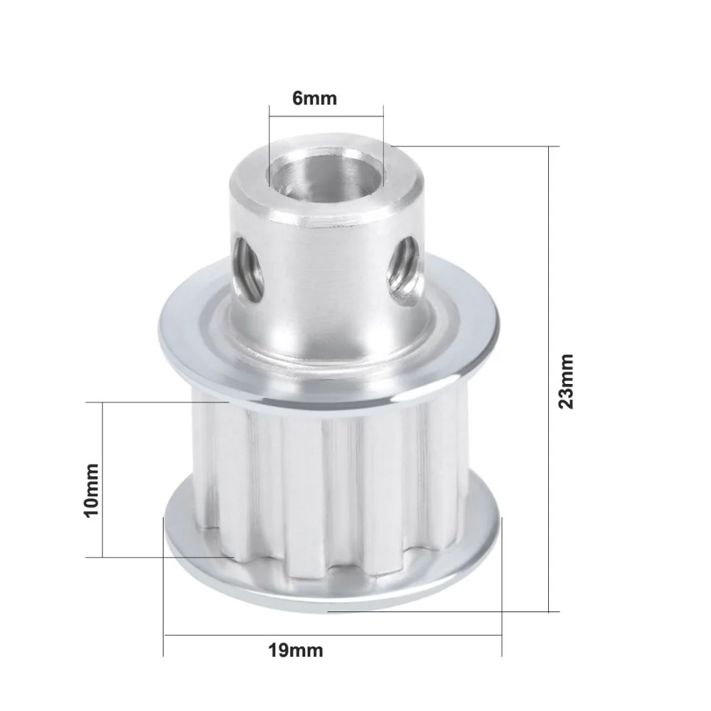 Uxcell 8 размеров алюминиевый XL 18T 24T 12T 25T 10T 19T 16T 20T двойной фланец 6 мм Диаметр ремня ГРМ шкив для 10 мм ремень 3d принтер CNC