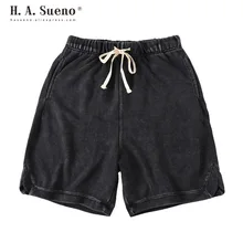 H. A. Sueno High Street винтажные мужские шорты летние повседневные шорты для мужчин черные Промытые хип-хоп шорты Прямая /5