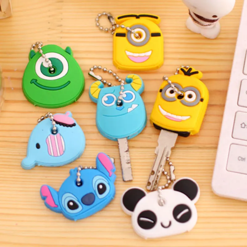 1pcs cartoon Silicone Protective key Case Cover For key Control Dust Cover Holder Organizer Home Accessories Supplies