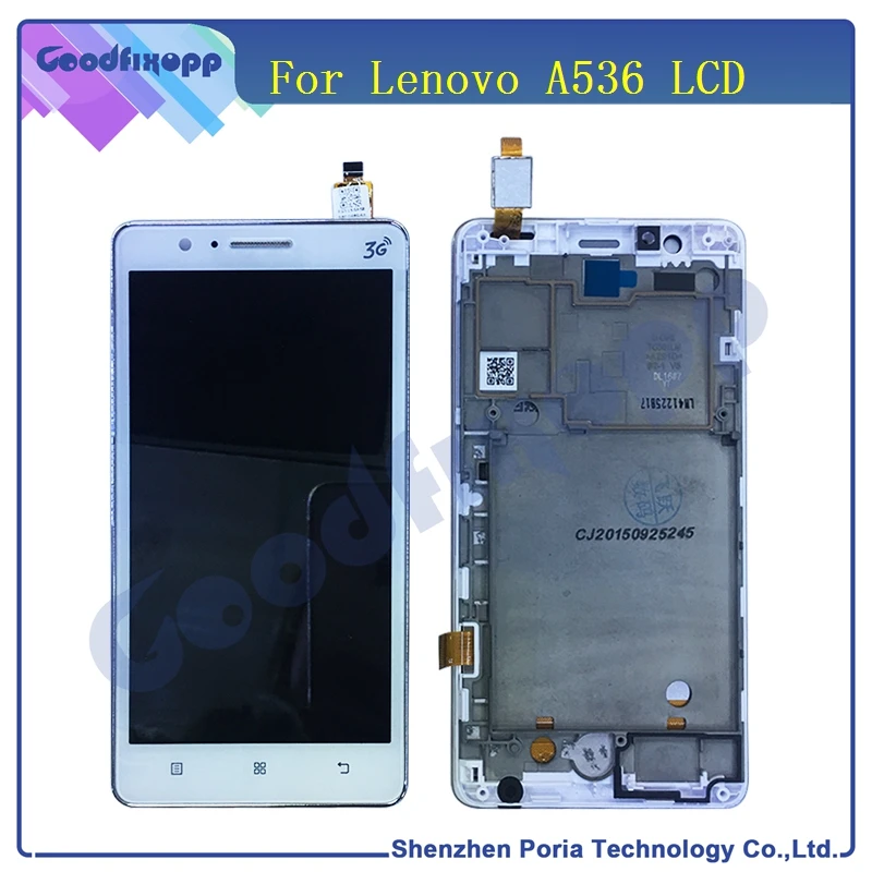 LEN030 For Lenovo A536 LCD Display Touch Digitizer Screen Assembly with frame Complete Free Shipping(1)