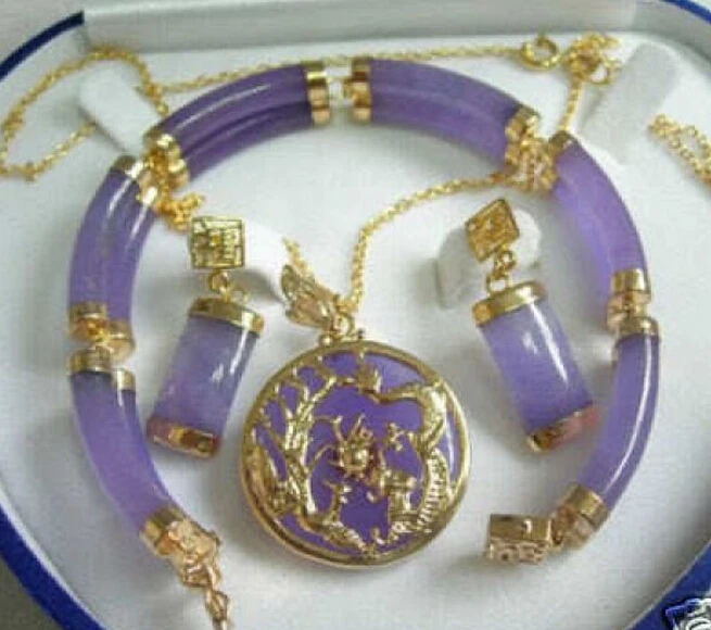 DYY 920 +++14K GP Alexandrite pendant Errings Bracelet set | Украшения и аксессуары