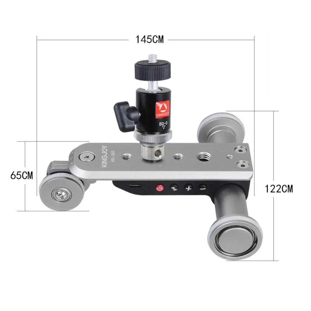 KINGJOY cabeza PPL-06S lapso de tiempo Mini motorizado eléctrico pista Slider Motor Dolly coche del camión para videocámara Cámara Dolly para cámara - 4