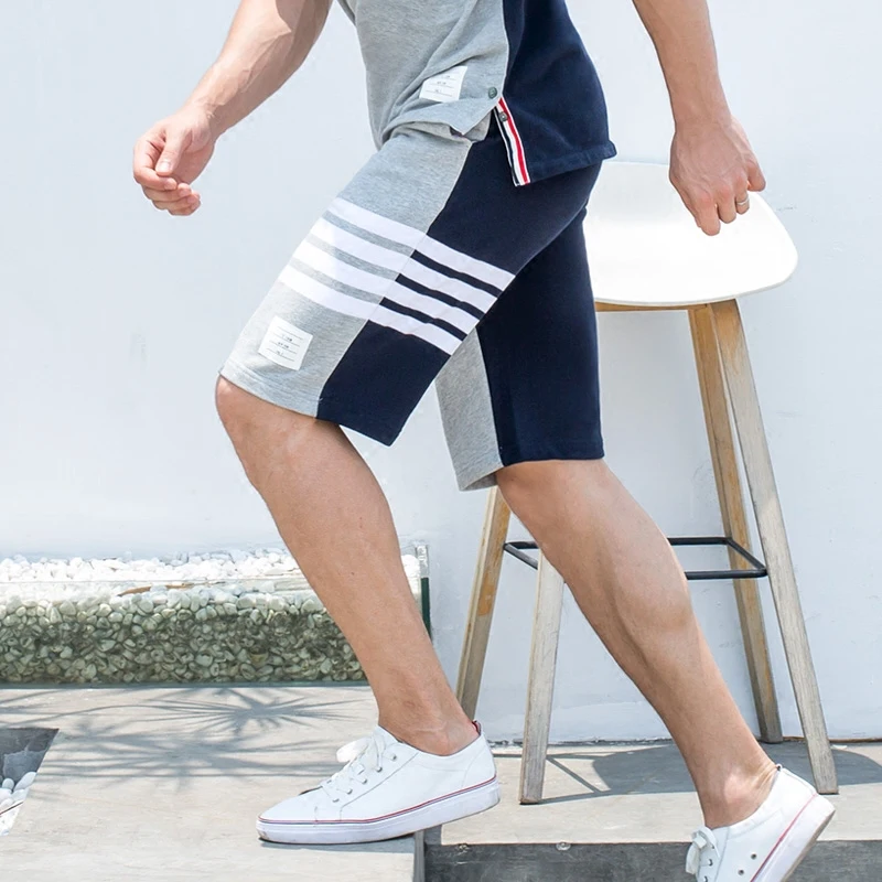

2019 Fashion TB THOM Brand Casual Shorts Men Women Summer Panelled Casual Sports Trousers Tracksuit Bottoms Jogger Track Shorts