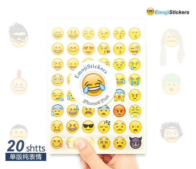 1 PIECE Sticker 48 Emoji Stickers Smile Face Stickers for Notebook Message Twitter Large Viny Instagram