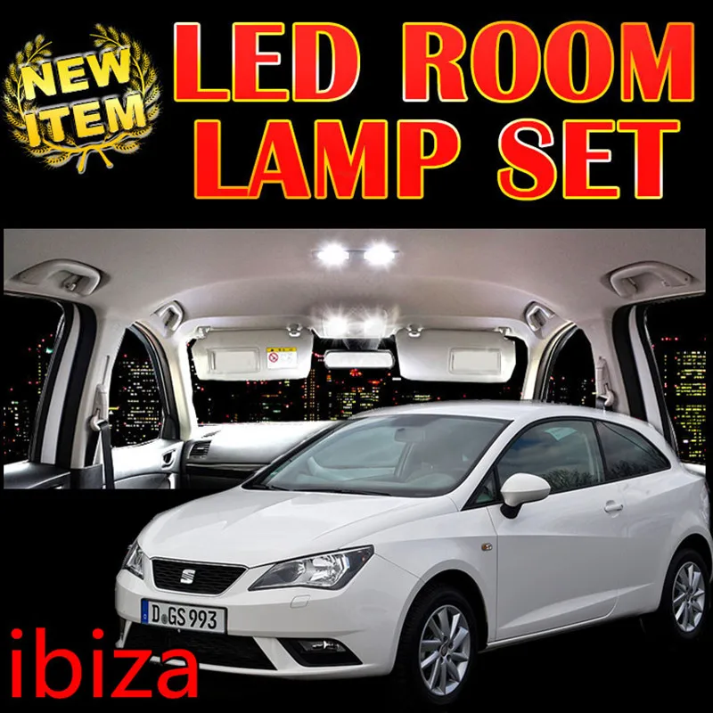 

6 X free shipping Error Free Car LED Vehicle Interior MapDomeDoor Lights Kit Package for seat ibiza mk1 mk2 mk3 mk4 accessories