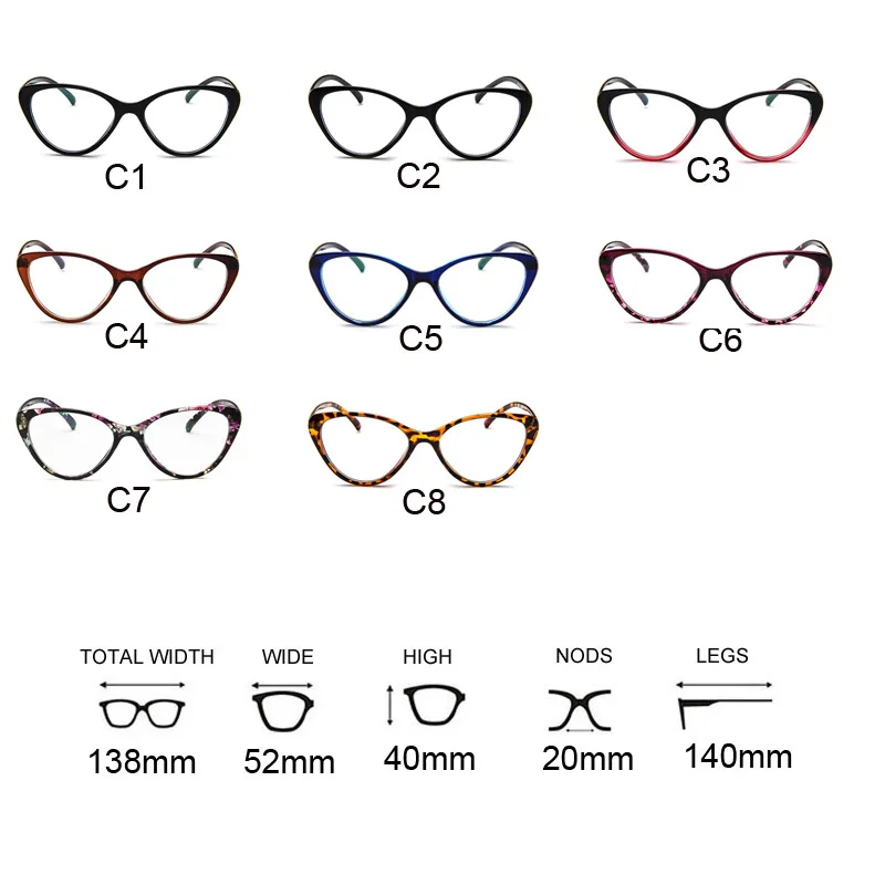 Кошачий глаз, прозрачные очки для женщин, новинка, близорукость, оправа очков, поддельные очки, Ретро стиль, ультра-светильник, прозрачные очки