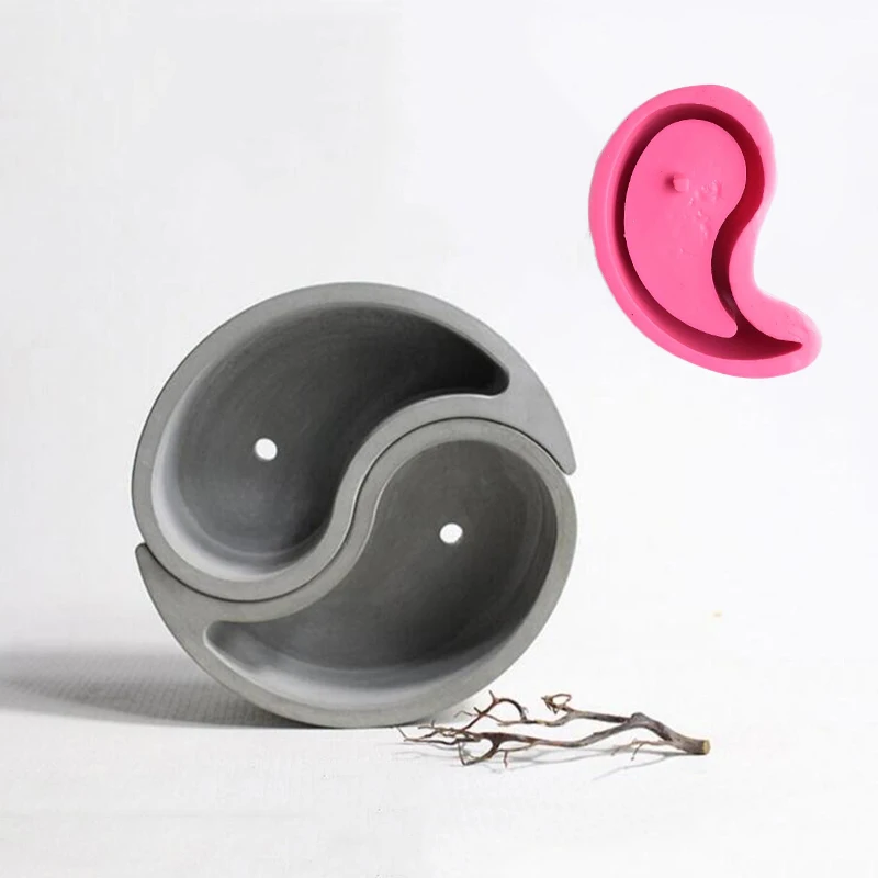 Silicone Pot Mold Taichi Deisgn Concrete Succulent Planter Mold Home