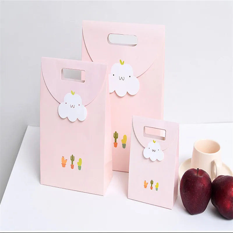 

5pcs Cute Cloud Printing Shopping Bag Flip Bag 4Color 3Size Paperboard Gift Protection Anniversary Dust-proof Package Kids Favor
